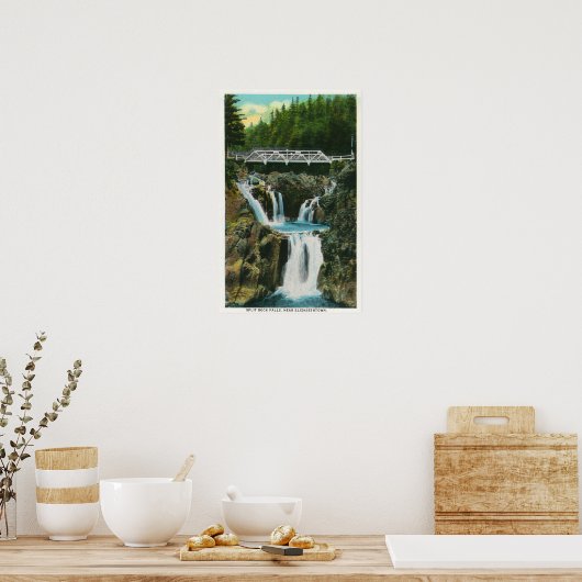 Aussicht auf Split Rock Falls und Bridge Poster (Küche)