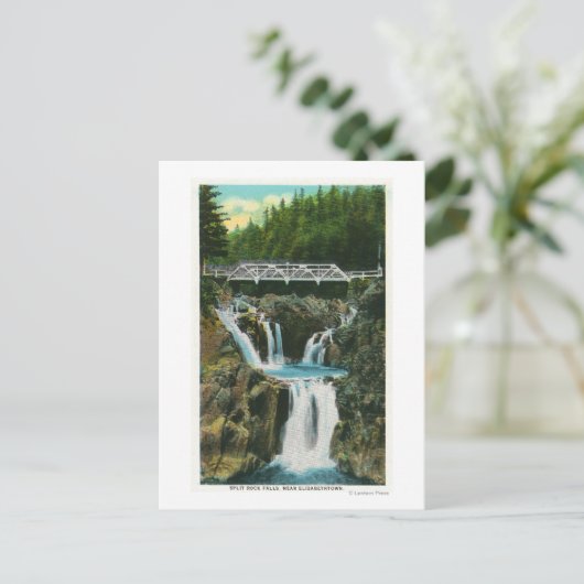 Aussicht auf Split Rock Falls und Bridge Postkarte (Stehend Vorderseite)
