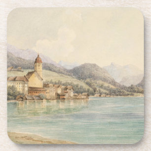 Aussicht auf St. Wolfgang am Wolfgangsee Carl Lafi Getränkeuntersetzer