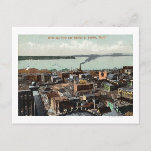 Aussicht auf Stadt und Hafen Postkarte (Vorderseite)