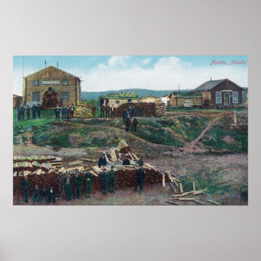Aussicht auf Stadtbewohner rund um Cut WoodNulato, Poster (Vorne)