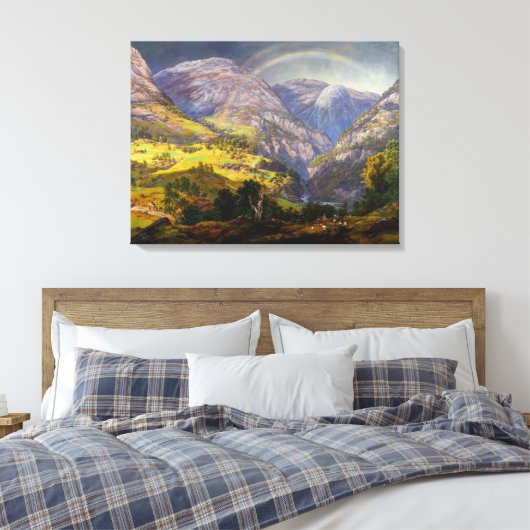 Aussicht auf Stalheim in Norwegen (Johan Christlic Leinwanddruck (Insitu (Schlafzimmer))