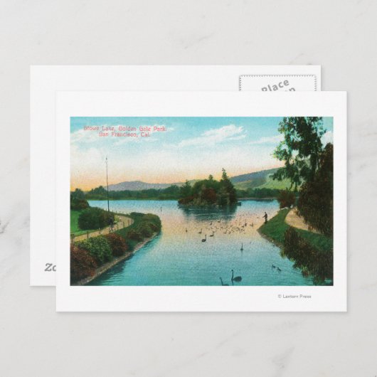 Aussicht auf Stowe Lake am Golden Gate Park Postkarte (Vorne/Hinten)