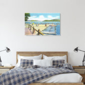 Aussicht auf Strand und Pier von Scaroon Manor Leinwanddruck (Insitu (Schlafzimmer))