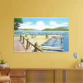 Aussicht auf Strand und Pier von Scaroon Manor Leinwanddruck (Insitu (Wohnzimmer))