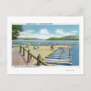 Aussicht auf Strand und Pier von Scaroon Manor Postkarte