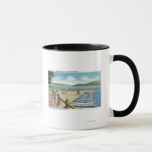 Aussicht auf Strand und Pier von Scaroon Manor Tasse