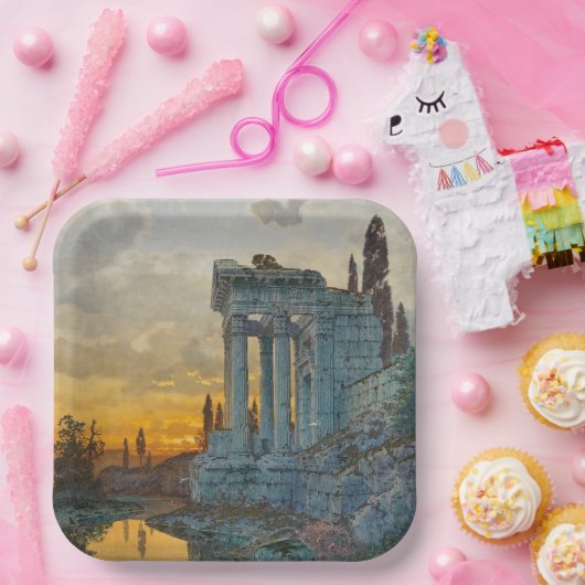 Aussicht auf Süditalien mit antiken römischen Ruin Pappteller (Party)