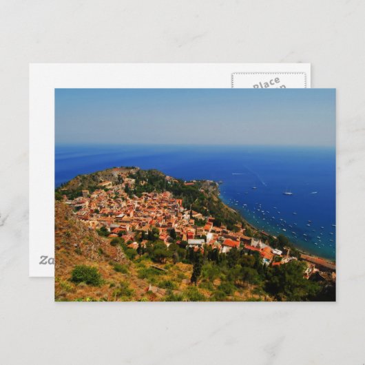 Aussicht auf Taormina 2 Postkarte (Vorne/Hinten)