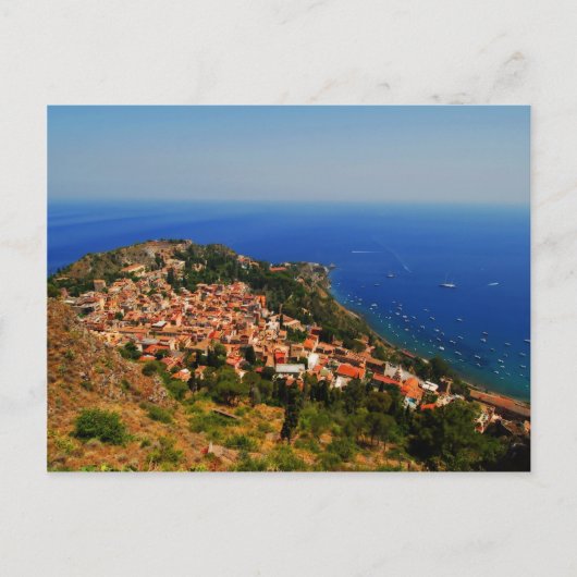 Aussicht auf Taormina 2 Postkarte (Vorderseite)