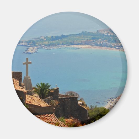 Aussicht auf Taormina 3 Magnet (Vorne)