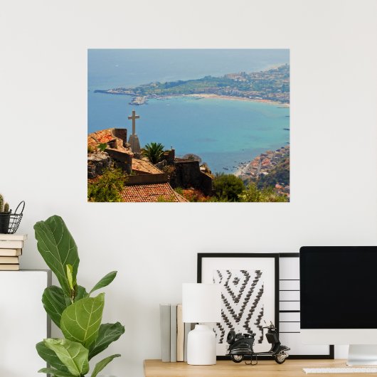 Aussicht auf Taormina 3 Poster (Heimbüro)