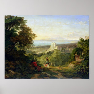 Aussicht auf Terracina und Monte Circeo, 1833 Poster