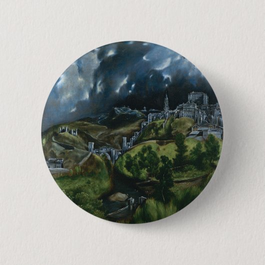 Aussicht auf Toledo, El Greco Button (Vorderseite)