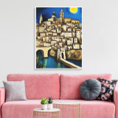 Aussicht auf Toledo - Surreal Cityscape Malerei Leinwanddruck (Insitu (Wohnzimmer))