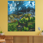 Aussicht auf Toledo von El Greco (1599) Leinwanddruck (Insitu (Wohnzimmer))