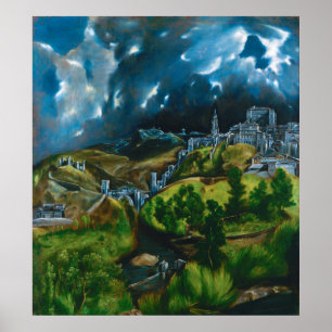 Aussicht auf Toledo von El Greco (1599) Poster