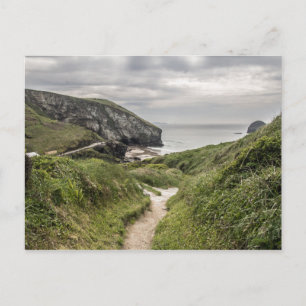 Aussicht auf Trebarwith Sands in der Nähe von Tint Postkarte