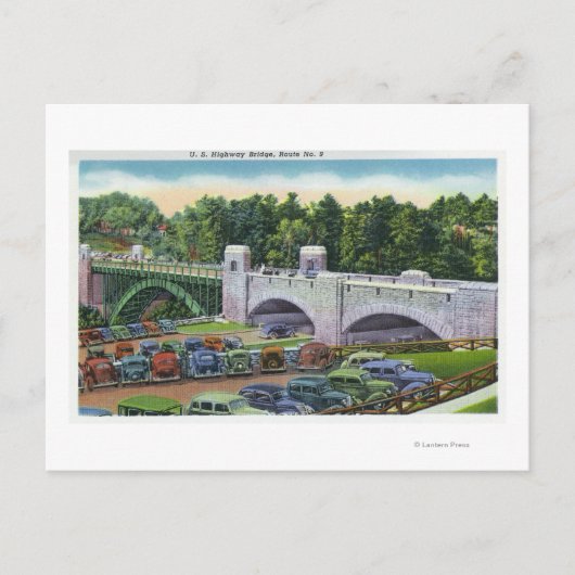 Aussicht auf US-Hwy Route 9 Bridge Postkarte (Vorderseite)