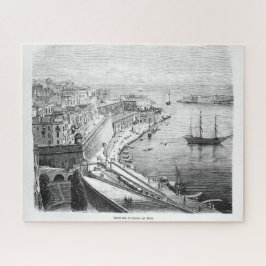 Aussicht auf Valletta in Malta 1874 Poster Puzzle