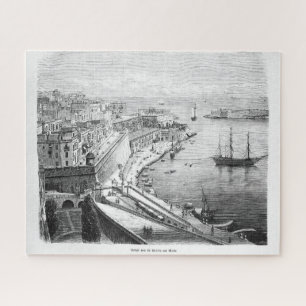 Aussicht auf Valletta in Malta 1874 Poster Puzzle