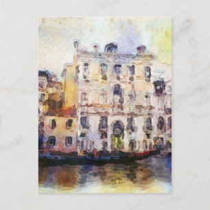 Aussicht auf Venedig in künstlerischer Aquarellfar Postkarte