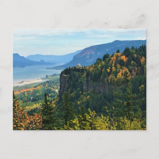 Aussicht auf Vista House, Columbia River, Oregon Postkarte (Vorderseite)