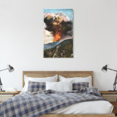 Aussicht auf Wälder Feuer in den Bergen Leinwanddruck (Insitu (Schlafzimmer))