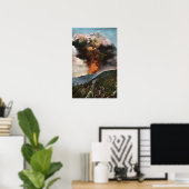 Aussicht auf Wälder Feuer in den Bergen Poster (Heimbüro)