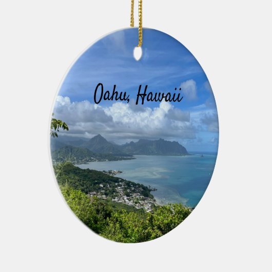 Aussicht auf Windward Oahu, Hawaii Keramik Ornament (Rechts)