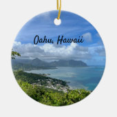 Aussicht auf Windward Oahu, Hawaii Keramik Ornament (Vorne)