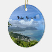 Aussicht auf Windward Oahu, Hawaii Keramik Ornament (Links)