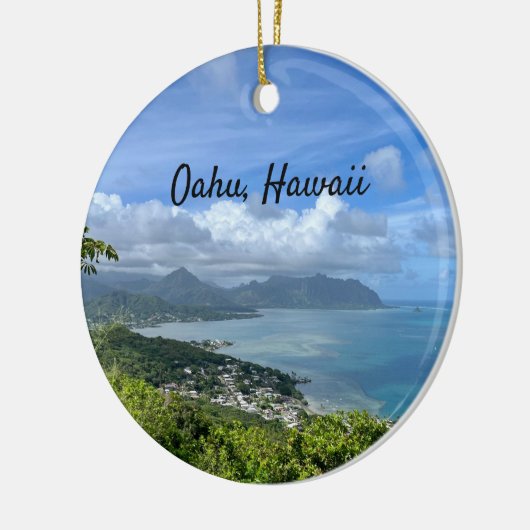 Aussicht auf Windward Oahu, Hawaii Keramik Ornament (Links)