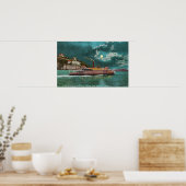 Aussicht auf Yerba Buena Insel Leuchtturm bei Nach Poster (Küche)