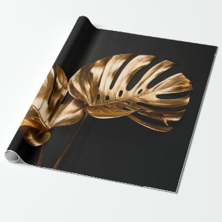 Aussicht auf zwei luxuriöse, goldfarbene Tropen Geschenkpapier