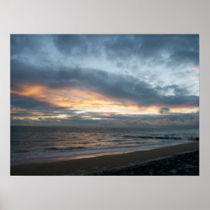 Aussicht aufs Meer - Sonnenuntergang Poster
