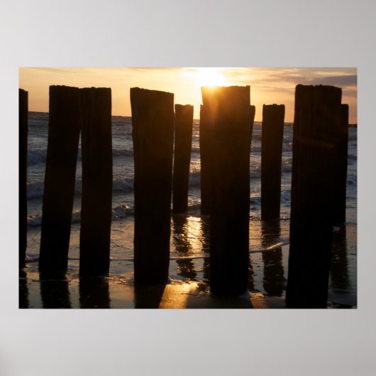 Aussicht aufs Meer - Sonnenuntergang Poster (Vorne)