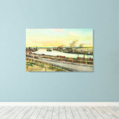 Aussicht aus der Luft auf den Hafen von San Pedro Leinwanddruck (Insitu (Holzboden))