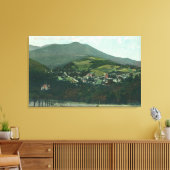 Aussicht aus der Luft auf die Stadt und den Berg T Leinwanddruck (Insitu (Wohnzimmer))