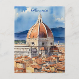 Aussicht Florenz | il Duomo | Wasserfarbe Postkarte