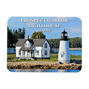 Aussicht-Hafen-Leuchtturm, Maine-Foto-Magnet Magnet