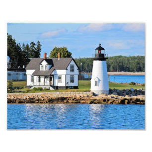 Aussicht-Hafen-Leuchtturm, Maine Fotodruck