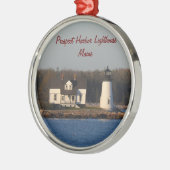 Aussicht-Hafen-Leuchtturm Maine Ornament Aus Metall (Links)
