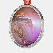 Aussicht-Punkt-Nachtansicht von Niagara- Silbernes Ornament (Links)