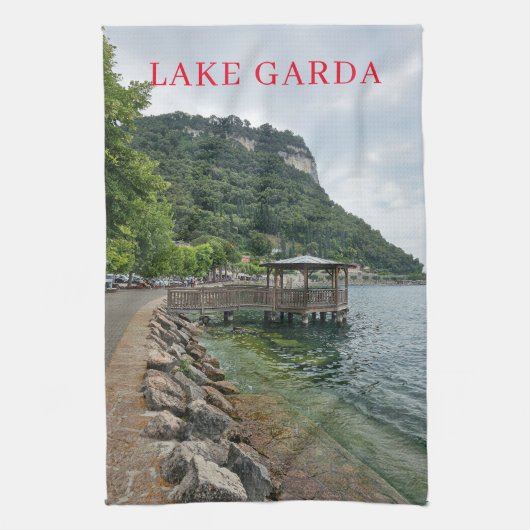 Aussicht Teetuch am Gardasee Geschirrtuch (Vertikal)