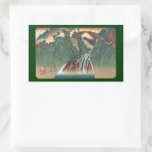 Aussicht über die Brücke über den Fluss Ina, Nojir Rechteckiger Aufkleber (Tasche)