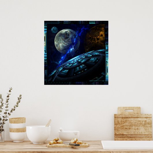 Aussicht vom Deck aus Poster (Küche)