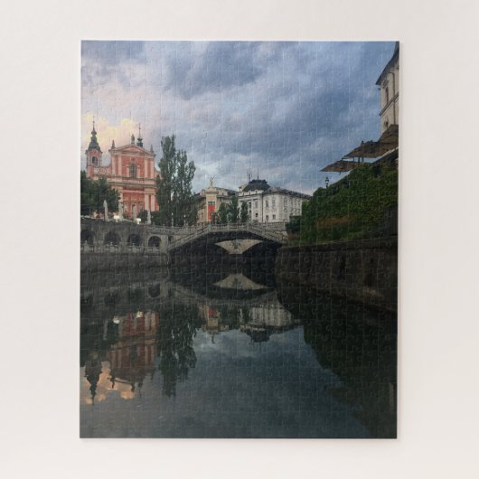 Aussicht vom Fluss im Foto Ljubljana Slowenien Puzzle (Vertikal)