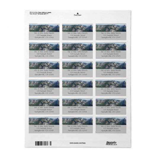 Aussicht vom Glacier Point auf den Yosemite Nation Adressaufkleber (Vorne)