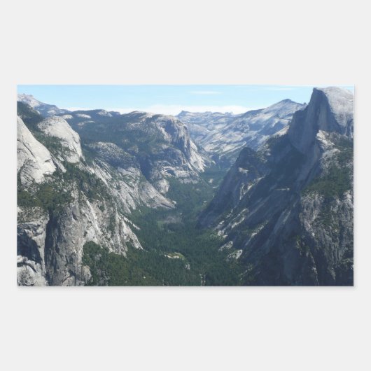 Aussicht vom Glacier Point auf den Yosemite Nation Rechteckiger Aufkleber (Vorderseite)